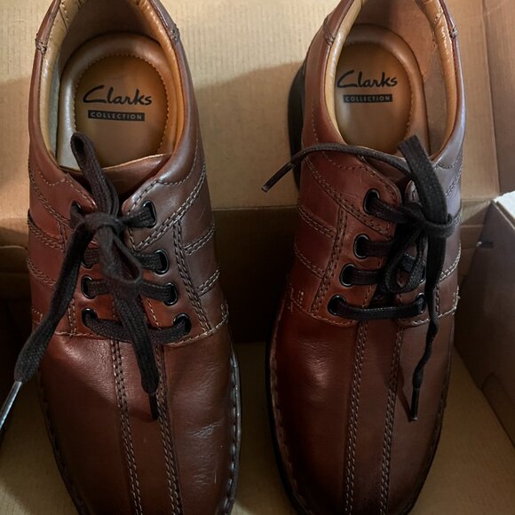 NIB Clarks Men\'s Touareg Vibe Oxford shoe in brown leather Size 7 main image 7